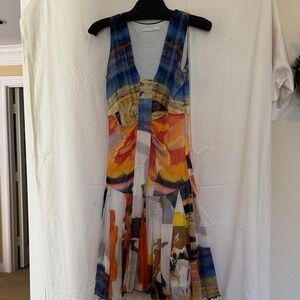 Vibrant Abstract Sleeveless Mini Dress
